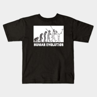 Human Evolution Modern with Smartphone Kids T-Shirt